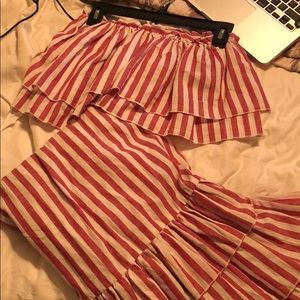 Red and white two piece set